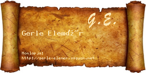 Gerle Elemér névjegykártya